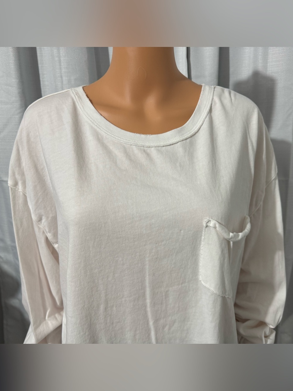 Cool We The Free size M white oversized long sleeve t-shirt - Picture 3 of 6